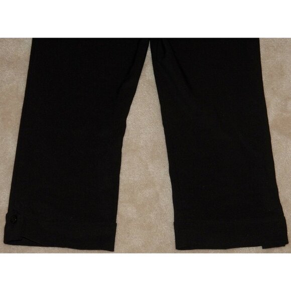 Valia Maternity Black Capri Pants Size Small Panel Waist Cuffed Ankles - Picture 7 of 7